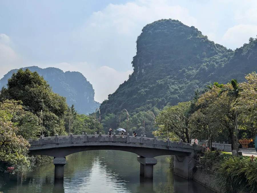 Stone Bridge Below Karst Hills