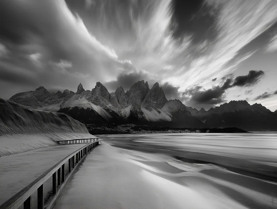 Boardwalk Below the Mountains