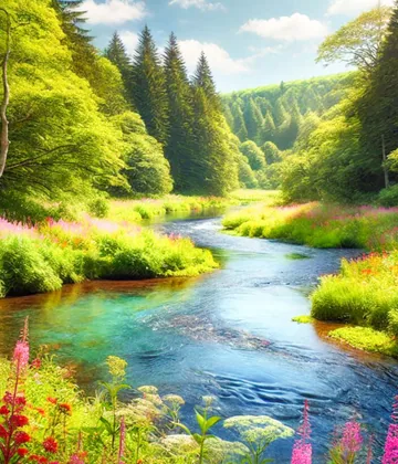 Ein Bach durch die Wiese