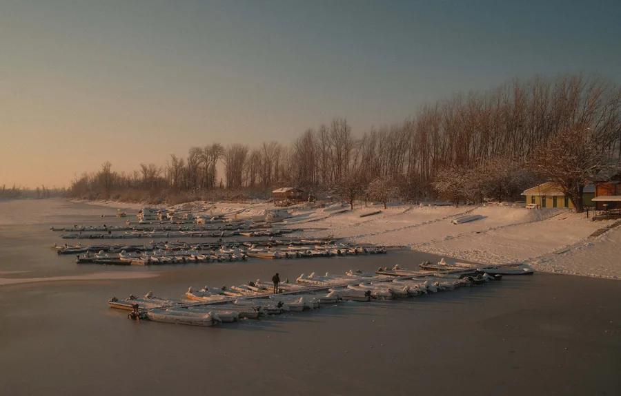 Boats Frozen in the Ice
