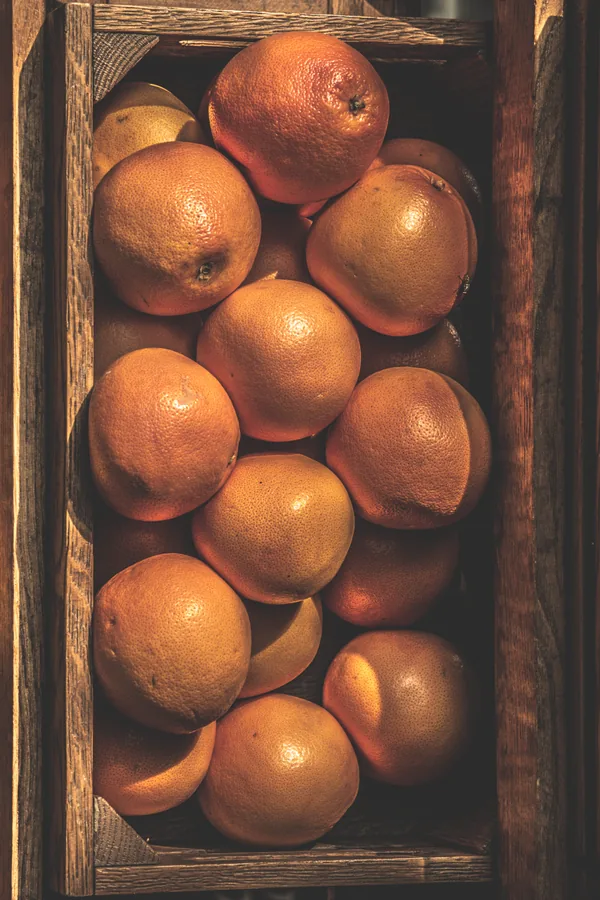 Oranges in a Wooden Crate