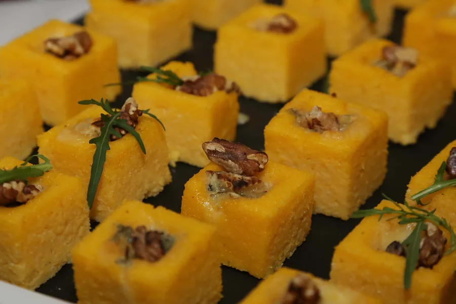 Polenta Bites with Walnuts