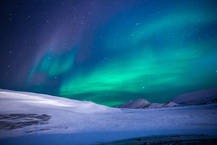 Northern Lights Over the Snow