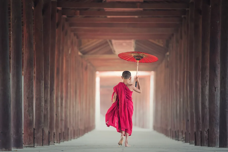 Novice with a Red Parasol