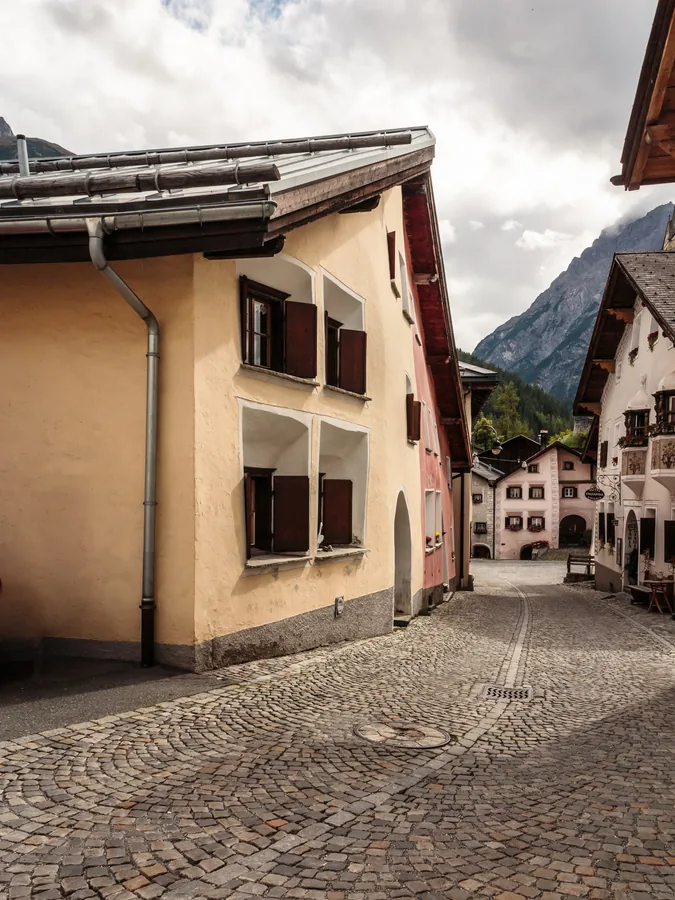 Cobbled Corner in Scuol