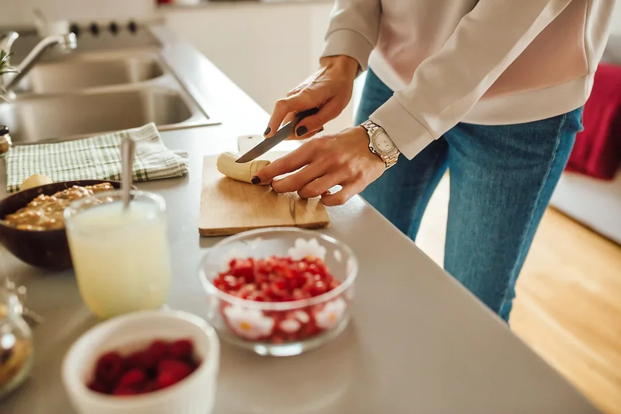Cutting Fruit for Breakfast