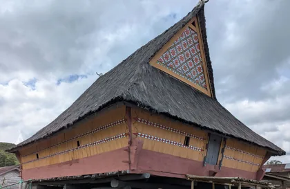 Ein Batak-Haus, Sumatra